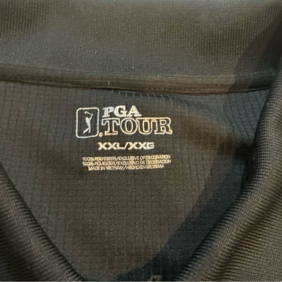 PGA Tour Polo Shirt Mens XXL 2X Black Gray Short Sleeve Golf Spring Summer Big - Picture 4 of 9